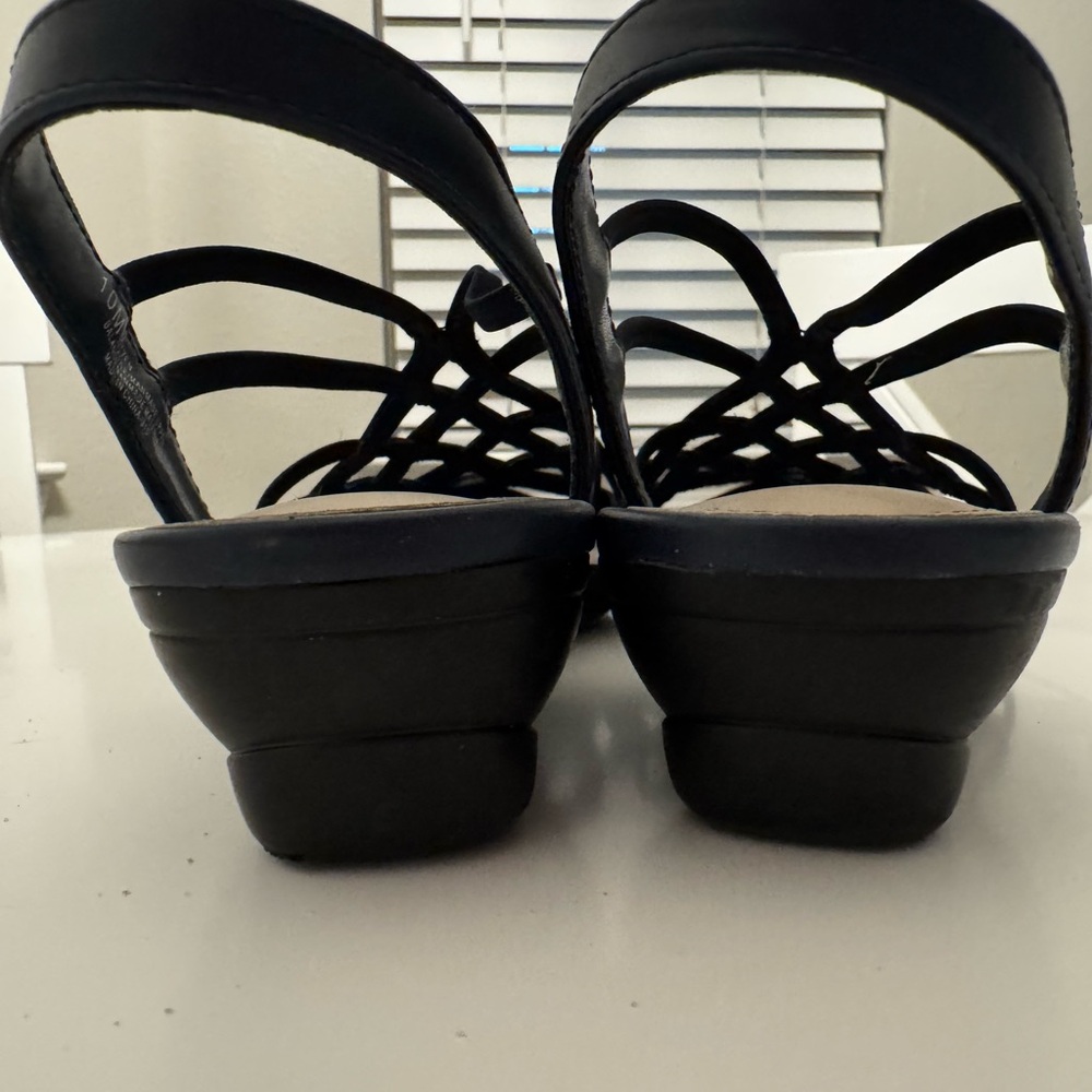 Navy Blue Strappy Sandals - Picture 4 of 8
